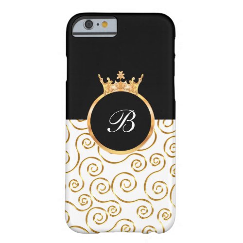 Elegant Royal Queen Crown Monogram Design Barely There iPhone 6 Case