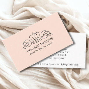 Elegant, royal, salon, soft-peach business card