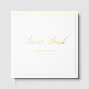 Elegant Royal Scripted Font Wedding Foil Guest Book