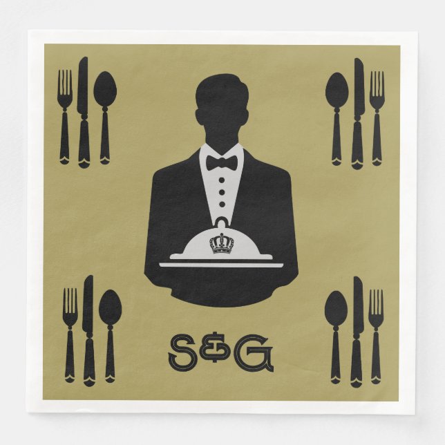 Elegant Royal Themed Luxury  Paper Dinner Napkins (Front)