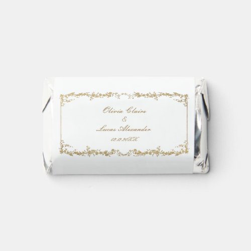 Elegant Royal White and Gold Floral Wedding  Hershey's Miniatures