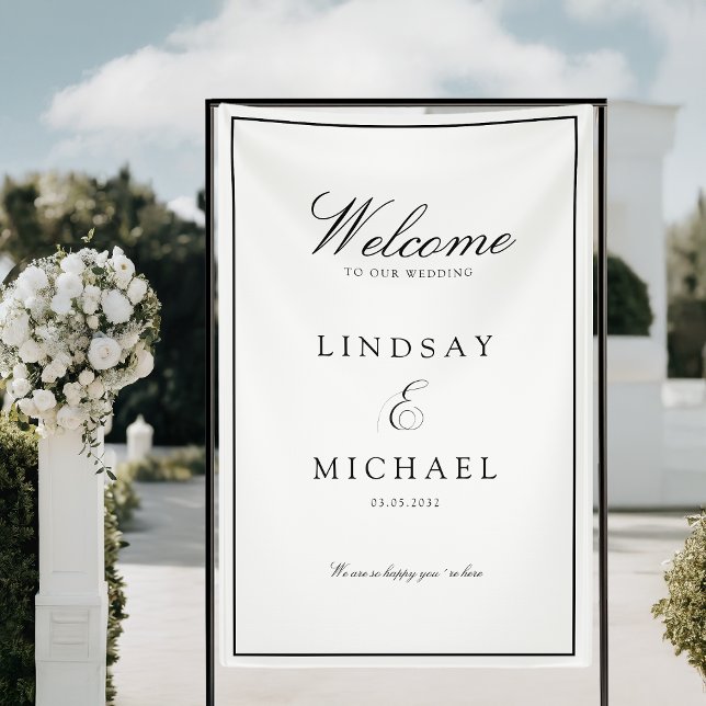 Elegant Royal White & Black Wedding Banner (Elegant Royal White & Black Wedding Banner)