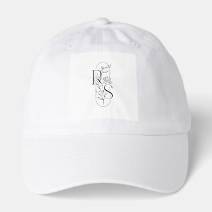 Elegant RS Floral Monogram with Freesia Hat