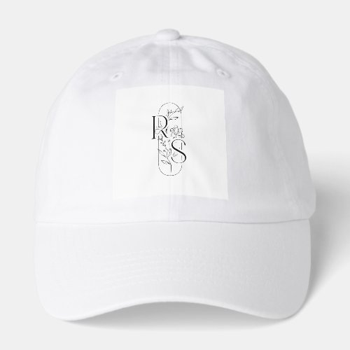 Elegant RS Floral Monogram with Freesia Hat