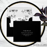 Elegant RSVP Black and White with Floral Envelope<br><div class="desc">Elegant black and white RSVP envelope. Delight your guest as they open the envelope to find delicate black fine hand drawn floral botanical pattern inside. Design coordinating our "Black and White Enchanting Garlands" collection invites. Envelope are sold in bulk, with the same printed identical couples names and address in all...</div>