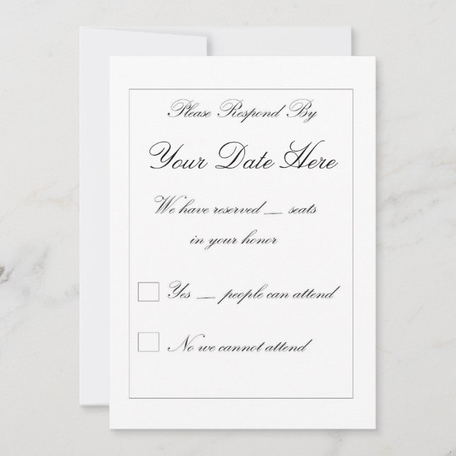 Elegant RSVP Card (Front)