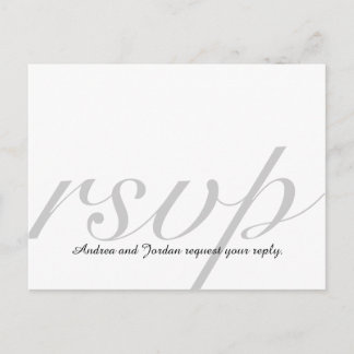 Elegant RSVP Cards for Weddings White Gray