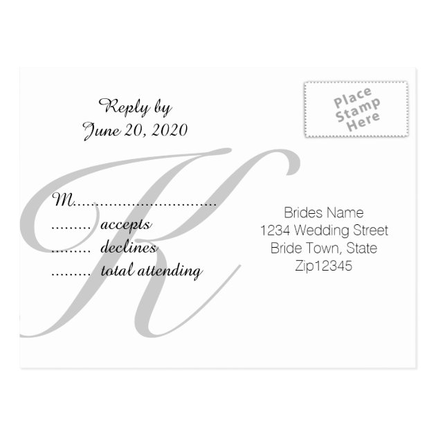 Elegant RSVP Cards For Weddings White Gray