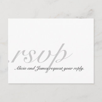 Elegant RSVP Cards for Weddings White Grey