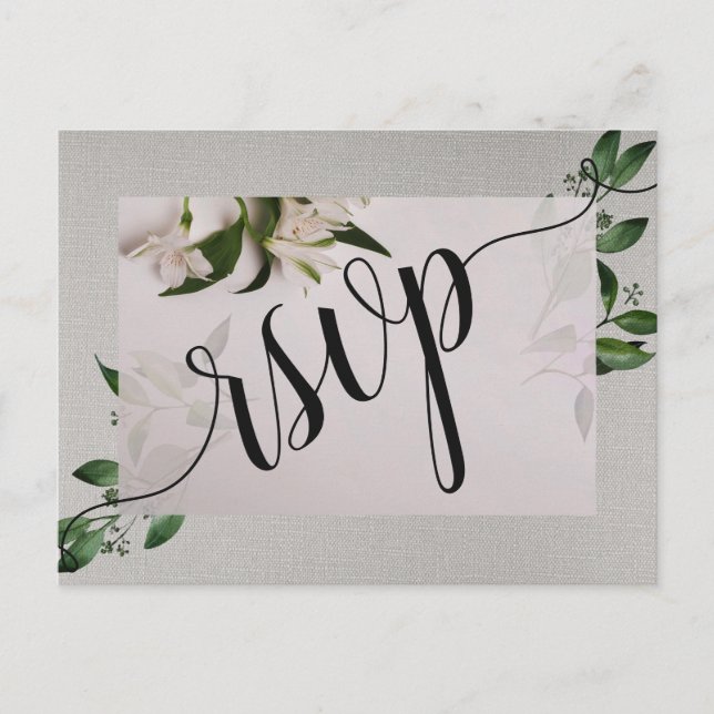 Elegant RSVP Invitation Postcard (Front)