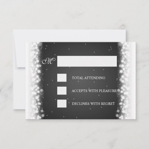 Elegant RSVP Magic Sparkle Black