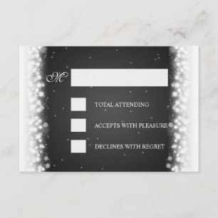 Elegant RSVP Magic Sparkle Black Card