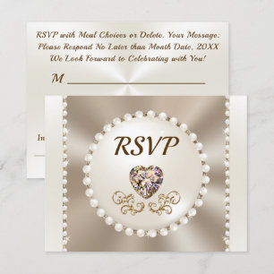 Elegant, RSVP Menu Cards, or Delete Meal Choices  Invitation