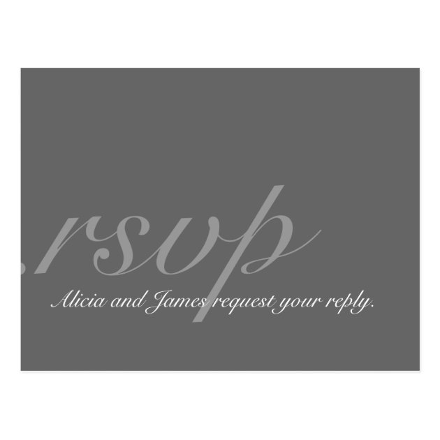 Elegant RSVP Postcard For Weddings Grey