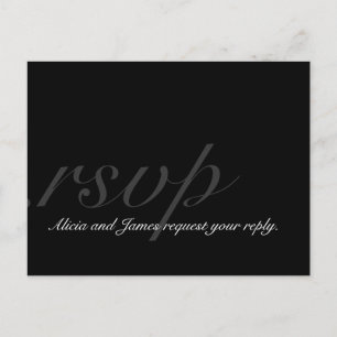 Elegant RSVP Postcard Wedding Monogram Names
