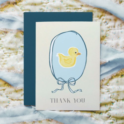 Elegant Rubber Ducky Baby Shower Folded Thank You Card