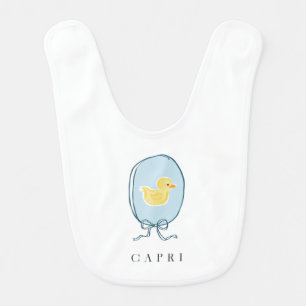 Elegant Rubber Ducky Bubbles Personalized Baby Bib