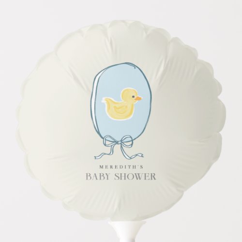 Elegant Rubber Ducky Ribbon Baby Shower Balloon
