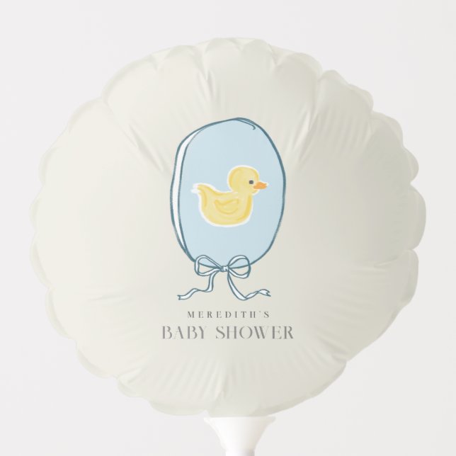 Elegant Rubber Ducky Ribbon Baby Shower Balloon (Front)