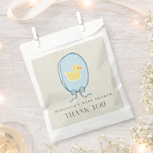 Elegant Rubber Ducky Ribbon Baby Shower Favor Bag