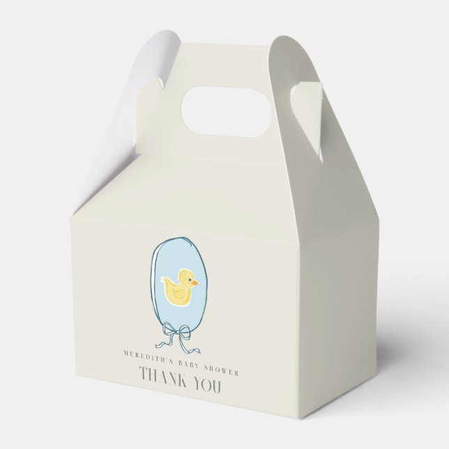 Elegant Rubber Ducky Ribbon Baby Shower Favor Boxes (Front Side)