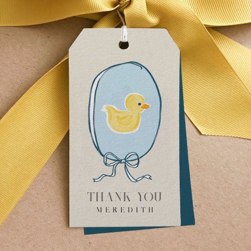 Elegant Rubber Ducky Ribbon Baby Shower Gift Tags