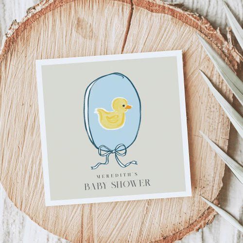 Elegant Rubber Ducky Ribbon Baby Shower Napkins