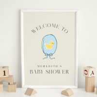 Elegant Rubber Ducky Ribbon Baby Shower
