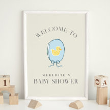 Elegant Rubber Ducky Ribbon Baby Shower