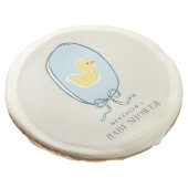 Elegant Rubber Ducky Ribbon Baby Shower Sugar Cookie (Angled)