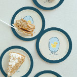 Elegant Rubber Ducky Teal Blue Ribbon Baby Shower Paper Plates<br><div class="desc">Cute meets elegant with these sweet baby shower plates featuring a hand-drawn rubber duck inside a ribbon frame in a yellow,  light blue,  and dark teal blue color scheme.</div>