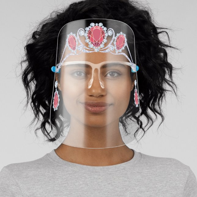 Elegant Rubie Sparkle Diamond Tiara Face Shield (Insitu)