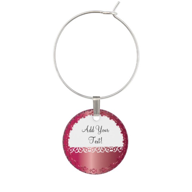 Elegant Ruby All Occasion, You Personalize it! Wine Glass Charm (Front)