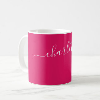 Elegant Ruby Color Modern Name Personalized Coffee Mug