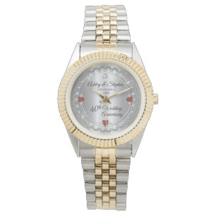 Elegant Ruby   Diamonds 40th Wedding Anniversary Watch