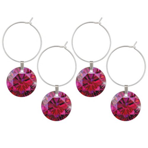 Elegant Ruby Gemstone Party Wine Charm