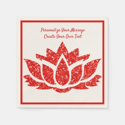 Elegant Ruby Gemstone Zen Lotus Yoga Personalize Napkins