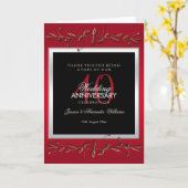 Elegant Ruby Gemstones 40th Wedding Anniversary Card (Yellow Flower)