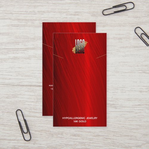 Elegant Ruby Red Necklace Holder Display With Logo Business Card
