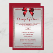 Elegant Ruby Red & Silver Glitter Change of plan Save The Date (Front/Back)