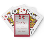 Elegant Ruby Red & Silver Glitter Wedding Playing Cards