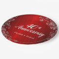 Elegant Ruby Red Swirl 40th Anniversary Paper Plates | Zazzle