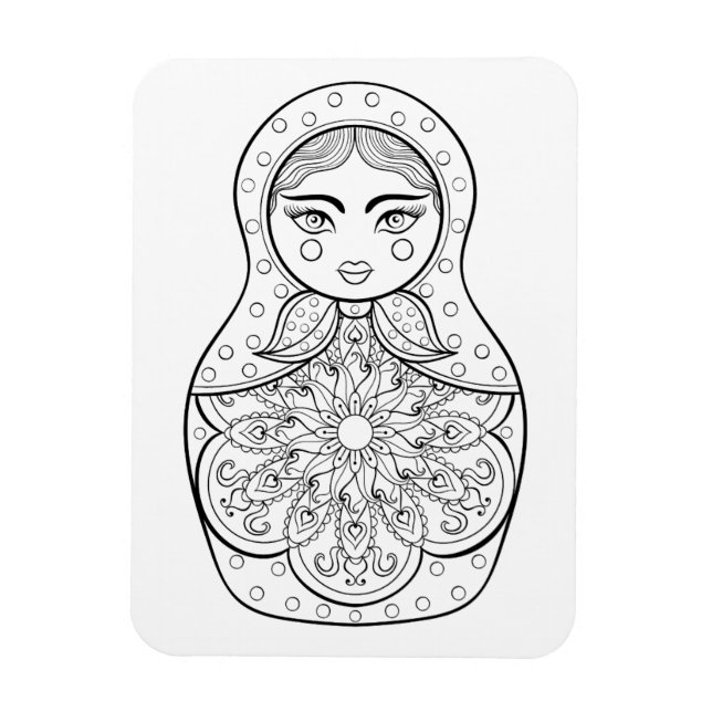 Elegant Russian Doll Magnet (Vertical)