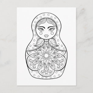 Elegant Russian Doll Postcard