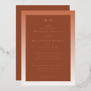 Elegant Rust Gradient Invitation Foil Invitation
