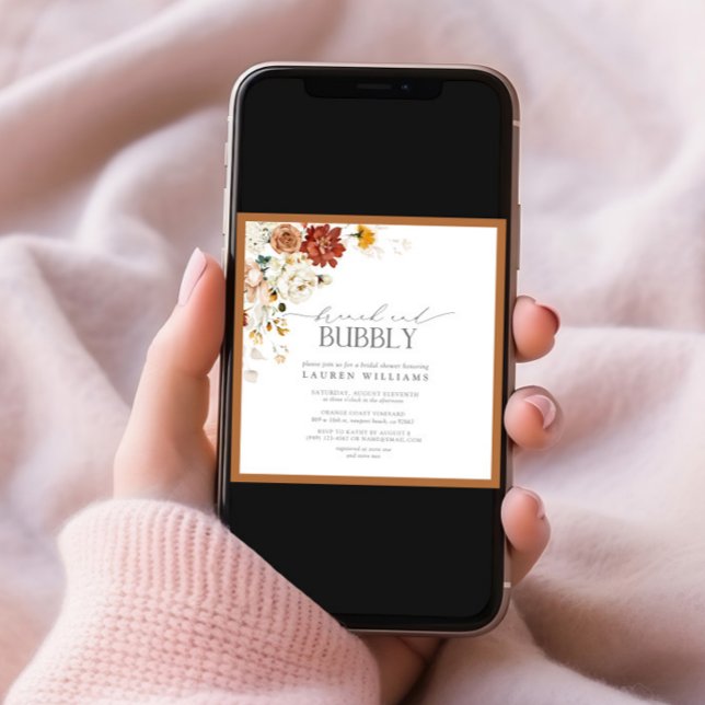 Elegant Rust Orange Brunch & Bubbly Shower Invitat Invitation (Creator Uploaded)