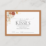 Elegant Rust Orange Floral Bridal Shower Game Encl Enclosure Card<br><div class="desc">Modern, elegant bridal shower game "guess how many kisses" featuring a watercolor floral bouquet of trendy, warm neutral shades of blush, white, marigold yellow and burnt sienna, bordered in a coordinating rust burnt orange. Part of a co-ordinated suite. View suite here: https://www.zazzle.com/collections/elegant_orange_watercolor_floral_bridal_shower-119388823689132589 Contact designer for matching products. Copyright Anastasia Surridge...</div>