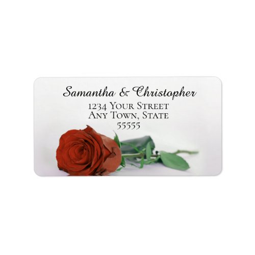 Elegant Rust Orange Rose Wedding Address Label
