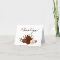 Elegant Rust Orange Watercolor Roses Wedding Photo