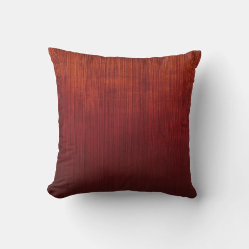 Elegant Rust Red Burgundy rustic striped abstract Throw Pillow